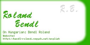 roland bendl business card